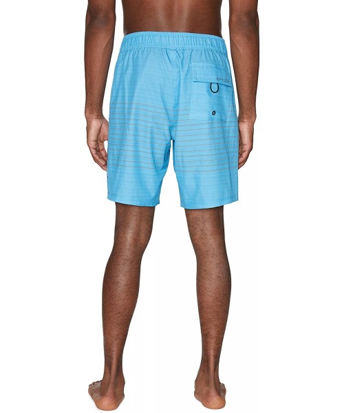 Board Shorts Men's 9" Striped Hybrid Board Shorts - Aqua - CE193O5A4Z7