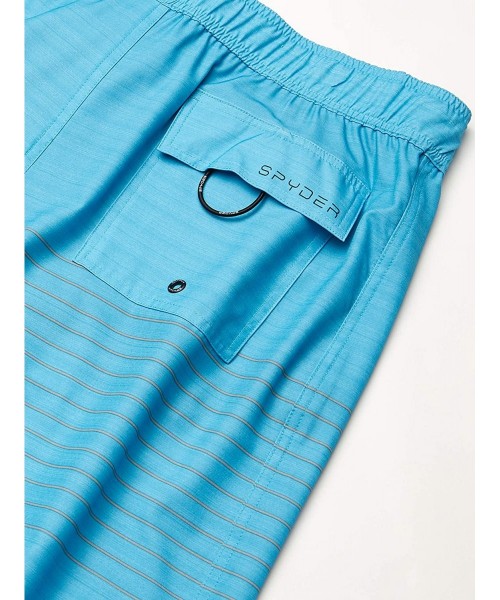 Board Shorts Men's 9" Striped Hybrid Board Shorts - Aqua - CE193O5A4Z7