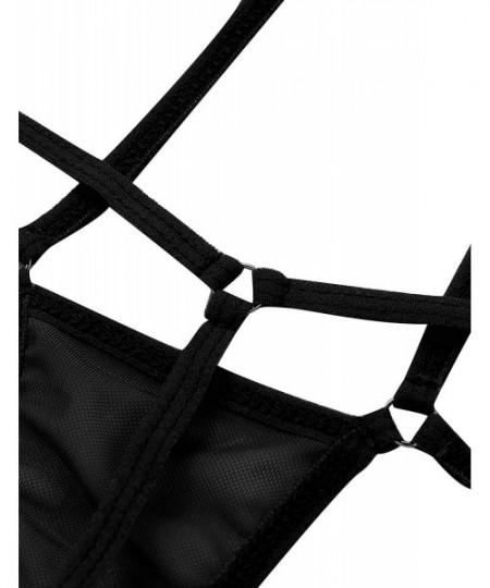 One-Pieces Woman One-Piece Swimsuit Micro Monokini Cheeky Triangle Bikini Bra Thong Bathing Suit - Black - CF18WMNZ7LM