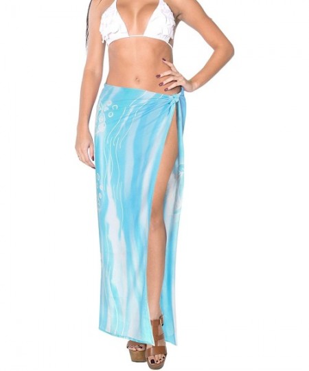 Cover-Ups Women's Plus Size Swimwear Wraps Sarong Cover Up Dress Wrap Full Long B - Turquoise_x887 - CG18L7O5LZ2