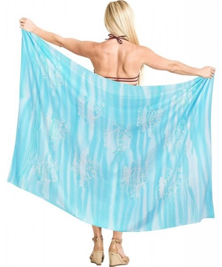 Cover-Ups Women's Plus Size Swimwear Wraps Sarong Cover Up Dress Wrap Full Long B - Turquoise_x887 - CG18L7O5LZ2