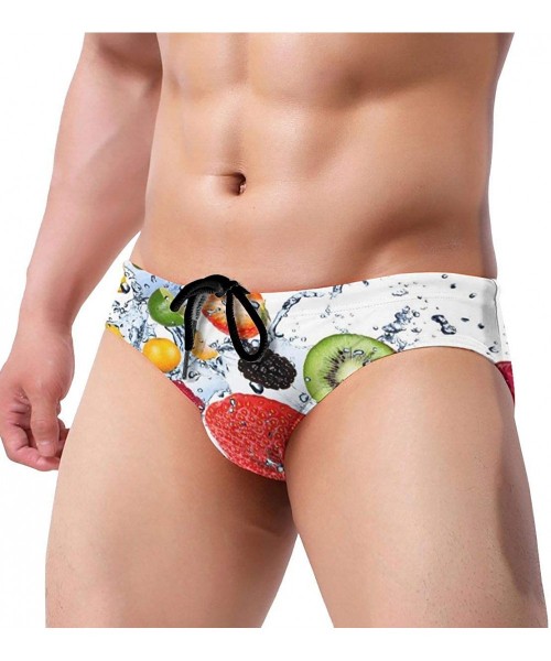 Briefs Men's Low Rise Thong Underwear Drawstring Swim-Suit Christine Roy Map Print Casual Surf Shorts Size S-3XL - Fruit Fall...