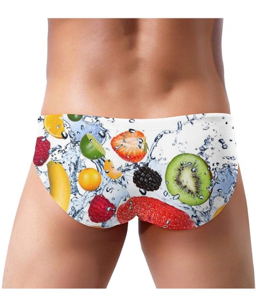 Briefs Men's Low Rise Thong Underwear Drawstring Swim-Suit Christine Roy Map Print Casual Surf Shorts Size S-3XL - Fruit Fall...