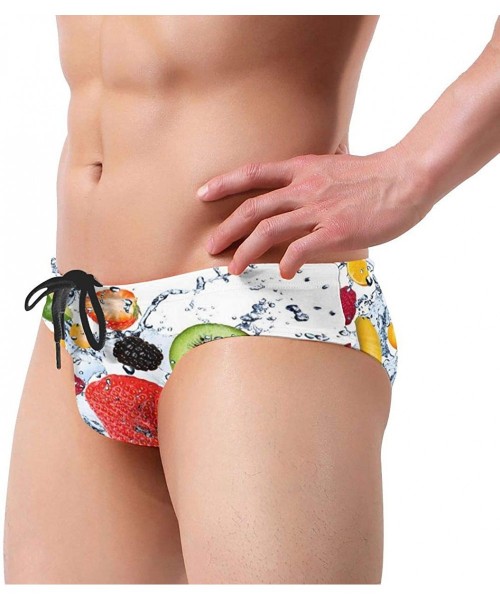 Briefs Men's Low Rise Thong Underwear Drawstring Swim-Suit Christine Roy Map Print Casual Surf Shorts Size S-3XL - Fruit Fall...