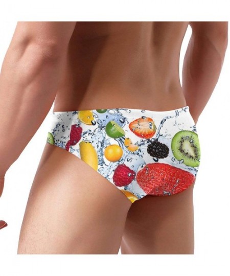 Briefs Men's Low Rise Thong Underwear Drawstring Swim-Suit Christine Roy Map Print Casual Surf Shorts Size S-3XL - Fruit Fall...