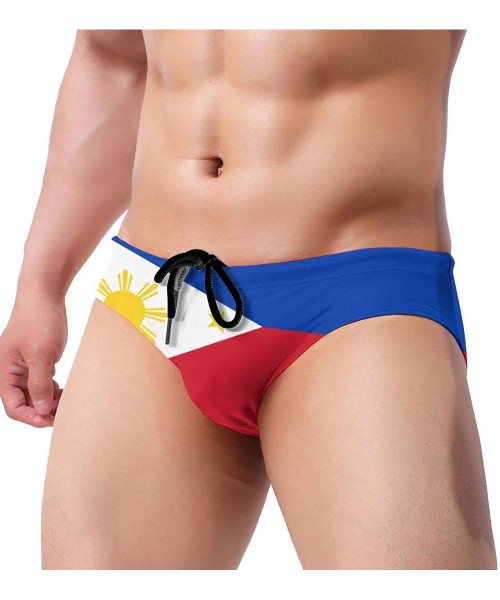 Briefs American Flag Men Briefs Bikini Swimwear Sexy Low Rise Swimsuit with Drawstring - Filipino Flag - CV199260L9I