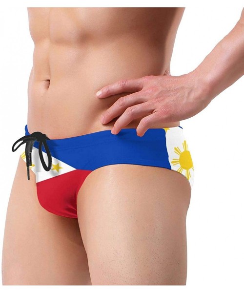 Briefs American Flag Men Briefs Bikini Swimwear Sexy Low Rise Swimsuit with Drawstring - Filipino Flag - CV199260L9I