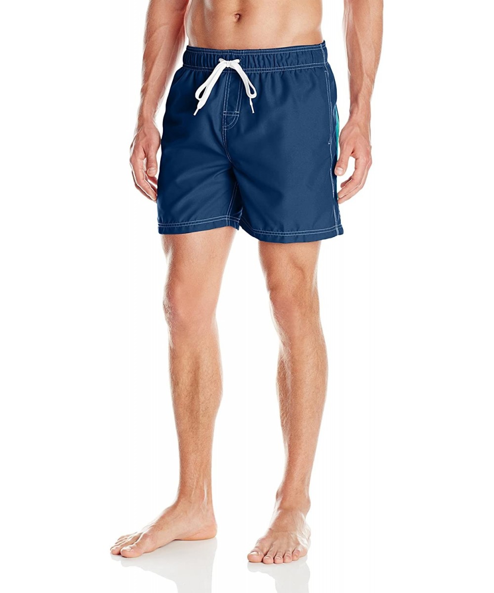 Trunks Men's Jetty Geo Volley Swim Trunk - Reflex Navy - CW11T0Y8XQ7