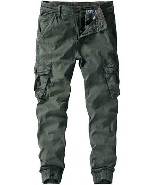 Trunks Men's Trousers Relaxed-fit Multi-Pocket Work Cargo Pants Beam Foot Jogger Sweatpants - Army Green - CK18WKZSMNC