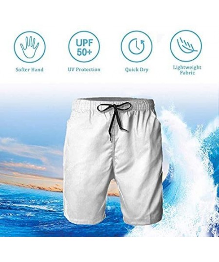 Board Shorts Men's Swim Trunks Tie Dye Red Blue Yellow Surfing Beach Board Shorts Swimwear - White - CK18UZRY0H6