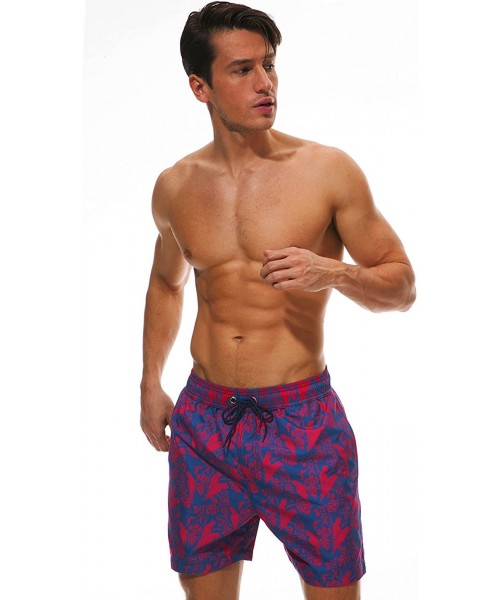 Trunks Men's Swim Trunks Quick Dry Beach Shorts with Mesh Lining - Z-004 - C718D9I8GMZ