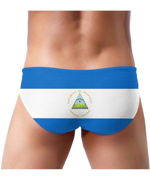 Briefs Men's Swimwear Briefs Swim Trunk Sexy Soft Triangle Thong Bikini Swimsuit Croatia Flag - Flag of Nicaragua 29 - CO19C6...