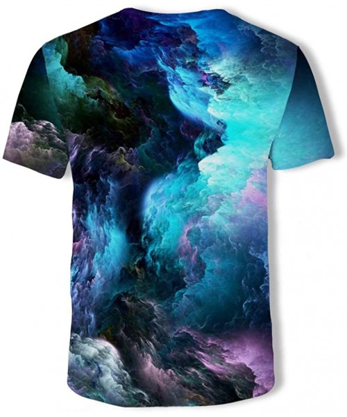 Rash Guards Men's Summer T-Shirt 3D Printed Blouse Short Sleeves Comfort Top - Multi Color - CW18UA26Q55