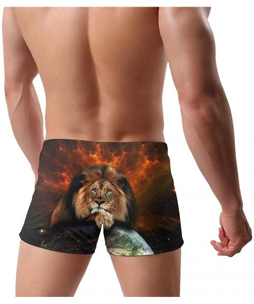 Briefs Men Swimming Shorts-Jamaican Flag Lion King Square Leg Boxer Swimsuit Swim Bikini Briefs Underpants - The Lion of Juda...