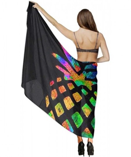 Cover-Ups Women Fahion Swimsuit Bikini Cover Up Sarong- Party Wedding Shawl Wrap - Pineapple Colorful - CO19C6NGNO4