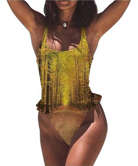 Bottoms Bathing Suits Fall- Roadway Mountains Travel So Comfortable and Flattering - Multi 08-one-piece Swimsuit - CJ19E78T5W4