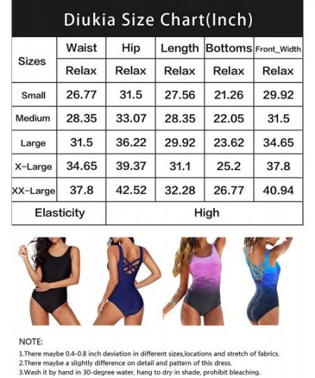 One-Pieces Women's Printed One Piece Swimsuit Criss Cross Back Athletic Training Monokini Swimwear Bathing Suit - M-black - C...