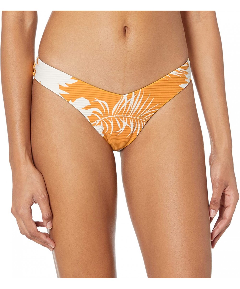 Tankinis Women's V High Cut Pant Bikini Bottom Swimsuit - Wild Tropics Saffron - CE18T9A9279