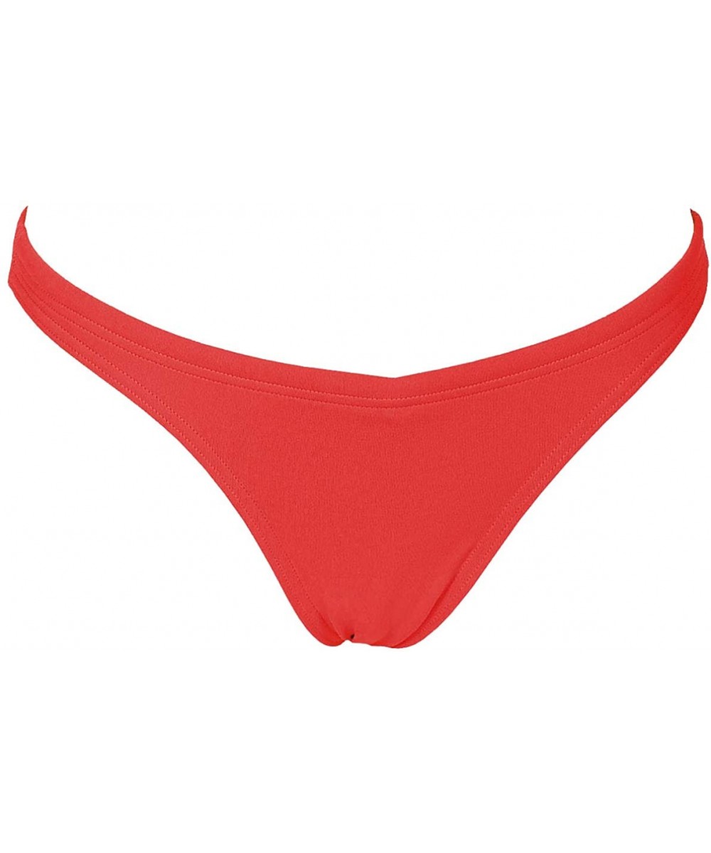 Tankinis Womens Solid MaxLife Bikini Bottom - Red - White - CX18TMNNKRD