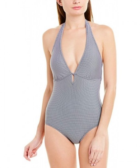 One-Pieces Keyhole One-Piece - Navy Mini Gingham - CA18QNTY4W4