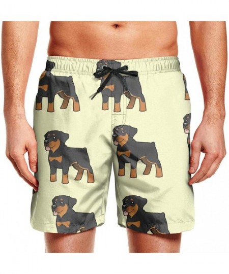 Board Shorts Mens Swim Trunks Rose Unicorn Love Heart Summer Cool Quick Dry Board Shorts with Mesh Lining - Rottweiler Dog - ...