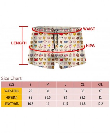 Board Shorts Astronaut and Alien Robot Men Swimwear Swimsuits Surf Board Boxer Shorts Trunks - Animal Face Pattern - CK19883IC9M