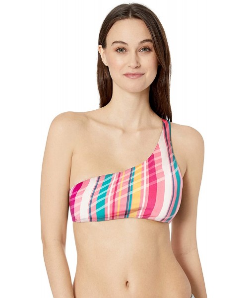 Tops Women's Cleo One Shoulder Bikini Top Swimsuit - Bungalow Stripe - CJ18GWMRI84