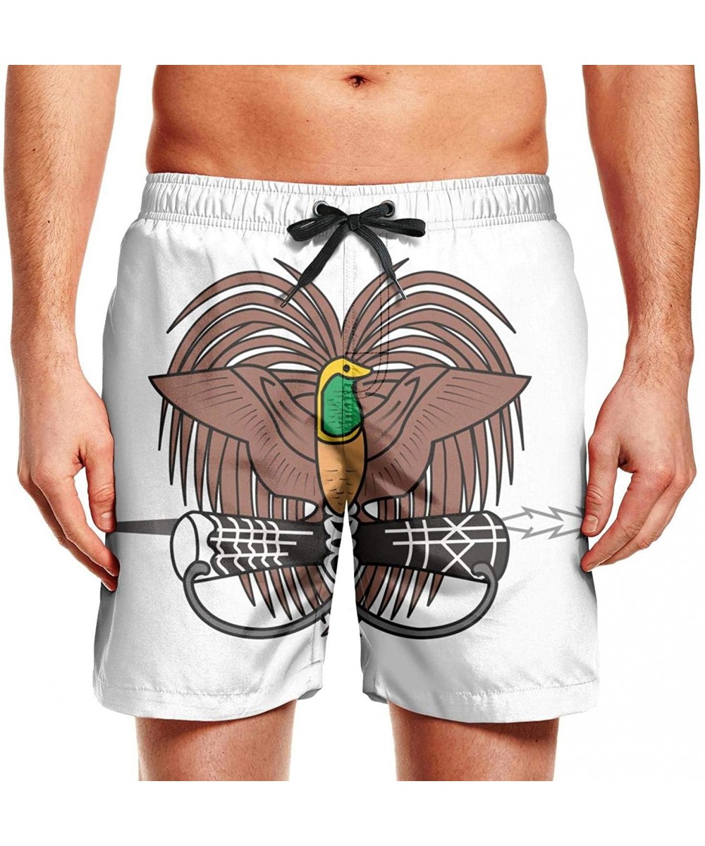 Board Shorts Men's Board Shorts Quick Dry Upside Down Pineapple Swim Board Trunks - Papua New Guinea - C018SZKWYAC