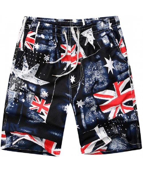 Board Shorts Men's Swim Trunks Beach Shorts Beach Shorts with Designs - Flag - C518U8INGU9