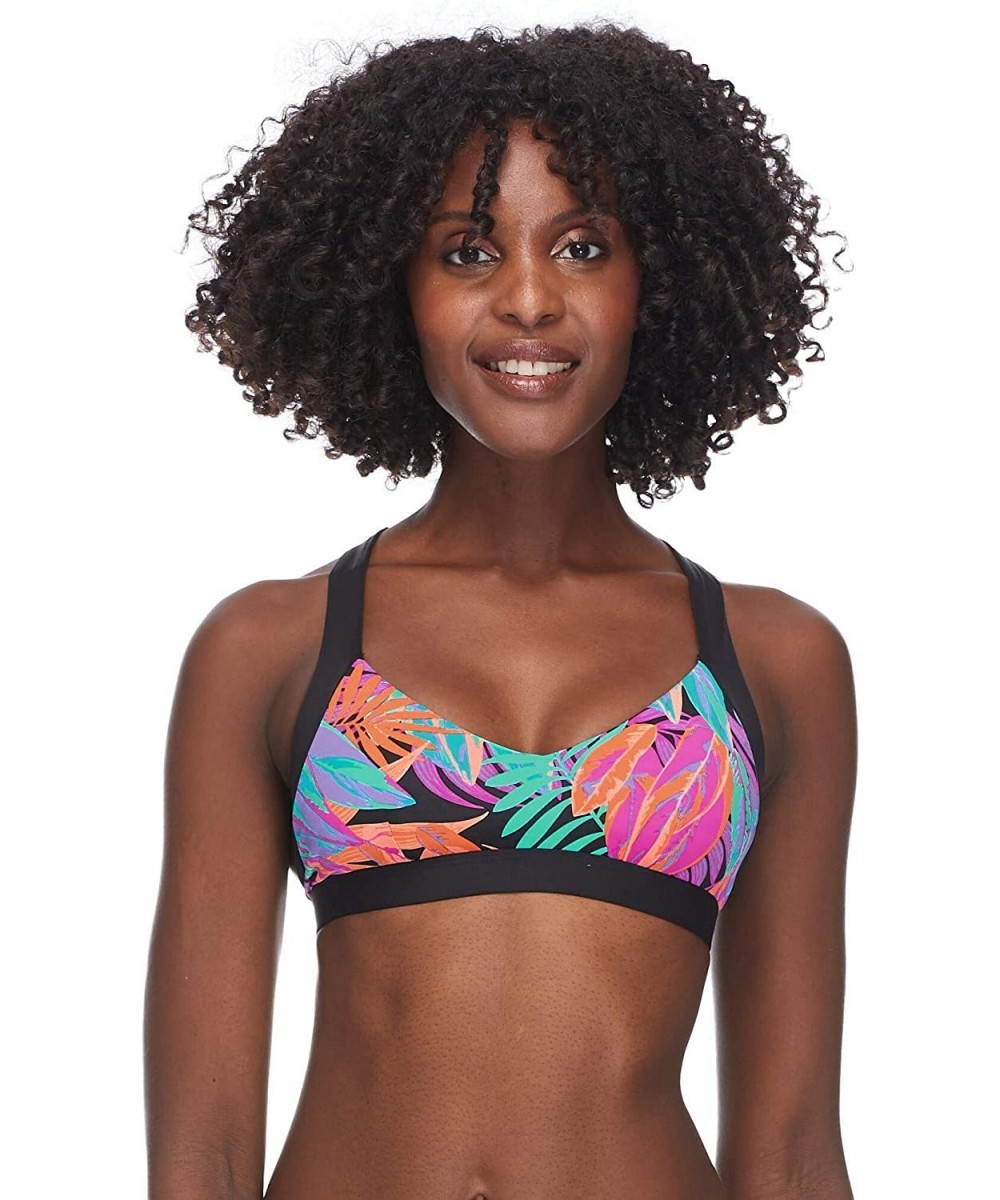 Tops Women's Tobia Wide Band Triangle Bikini Top Swimsuit - Borneo Floral Print - CQ18I9AW6WX