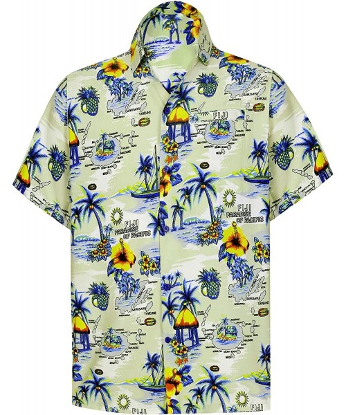 Cover-Ups Men's Funny Front Pocket Short Sleeve Hawaiian Shirt - Beige_aa111 - CW18ZISTQIS