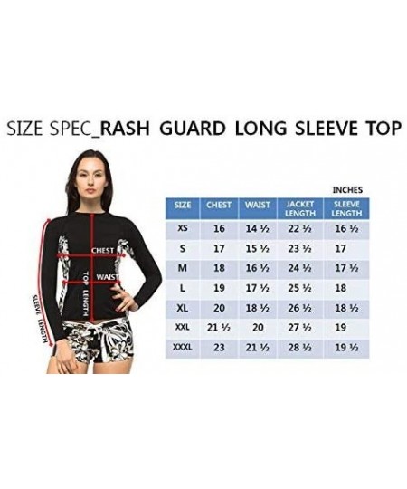 Rash Guards Women Beachwalk Plus Size UPF 50+ Swim Long Sleeve Top Rash Guard - Navy With Blue White - CI12GJWXY7F