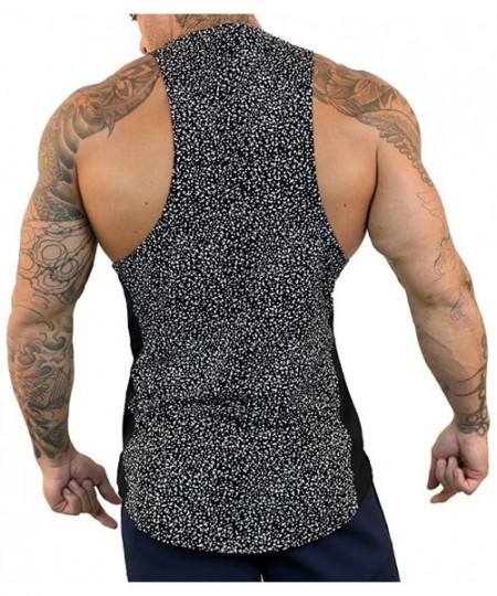 Racing Benficial New Summer Tank Tops Mens Summer Printed Slim Sleeveless Vest Blouse Sports Fitness Vest - Dark Gray - C618R...