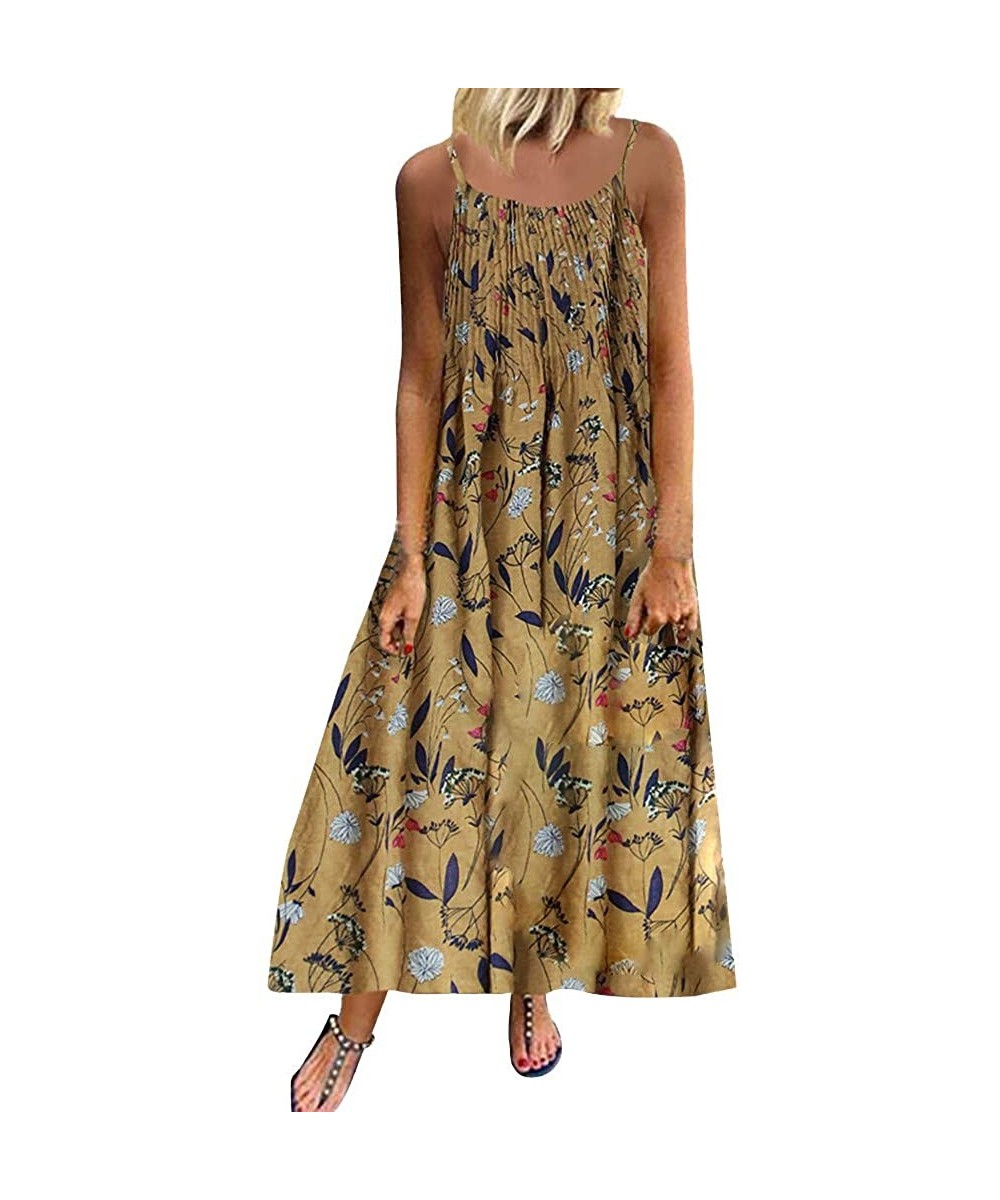 One-Pieces Long Dresses for Women Vintage Floral Print Maxi Dress Boho Loose Autumn Plus Size Dress Short Sleeve Dresses Z3 y...