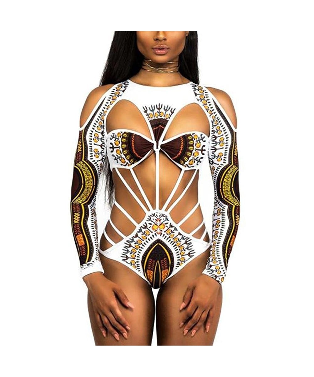 One-Pieces Women One Piece Swimsuit African Print Monokini Bikini Beach Swimwear Bathing Suit for Women Plus Size 8903white -...