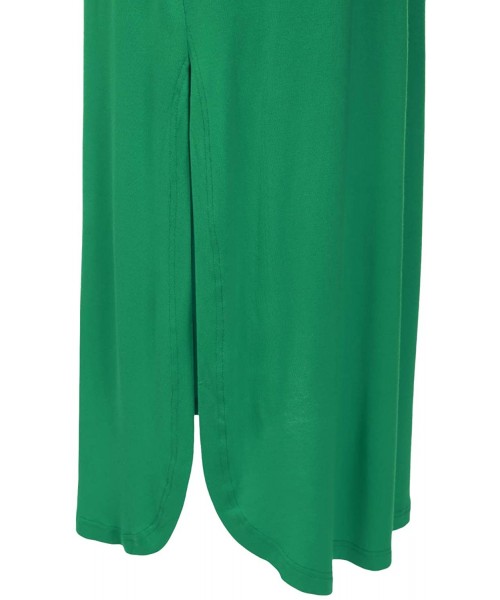 Cover-Ups Women's Casual Loose Fit Long Cami Maxi Dress with Pockets (XS-XXL) - Dbd004_kellygreen - CK196XED8GI