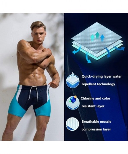 Briefs Mens Unisex 3D Printed Shorts Casual Drawstring Pocket Shorts for Workout Basketball Swim Gym - Blue 1 - CZ196UCAEXH