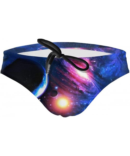 Briefs Men Boys Tie Rope Swim Briefs Triangle Bikini Swimwear - Cool Galaxy Space - CT1976R4DWA