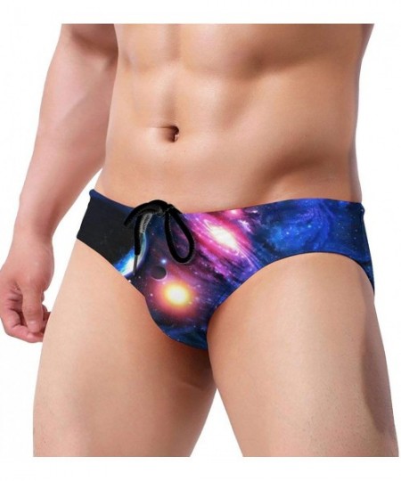 Briefs Men Boys Tie Rope Swim Briefs Triangle Bikini Swimwear - Cool Galaxy Space - CT1976R4DWA