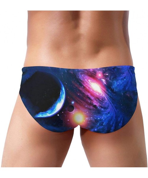 Briefs Men Boys Tie Rope Swim Briefs Triangle Bikini Swimwear - Cool Galaxy Space - CT1976R4DWA