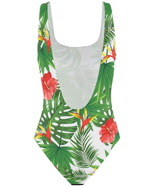 One-Pieces Women's Adjustable Strap One Piece Vintage Style Boxing Gloves Monokini Swimsuit - Blossom Floral - CC18R2CWW9X