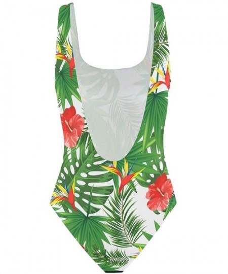 One-Pieces Women's Adjustable Strap One Piece Vintage Style Boxing Gloves Monokini Swimsuit - Blossom Floral - CC18R2CWW9X