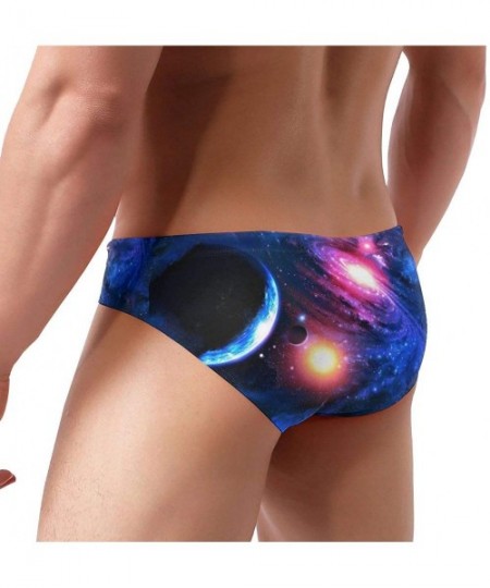 Briefs Men Boys Tie Rope Swim Briefs Triangle Bikini Swimwear - Cool Galaxy Space - CT1976R4DWA