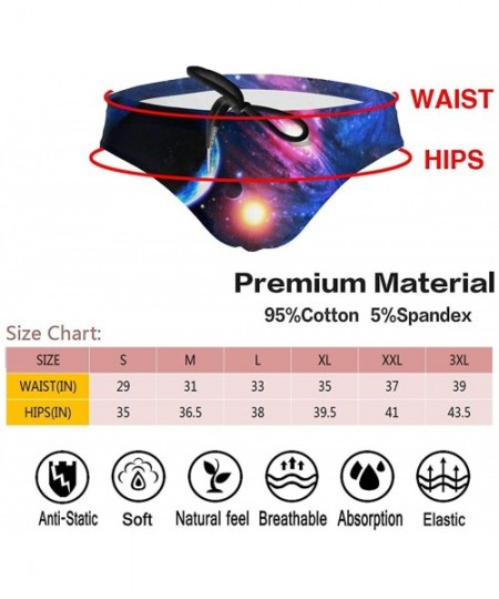 Briefs Men Boys Tie Rope Swim Briefs Triangle Bikini Swimwear - Cool Galaxy Space - CT1976R4DWA