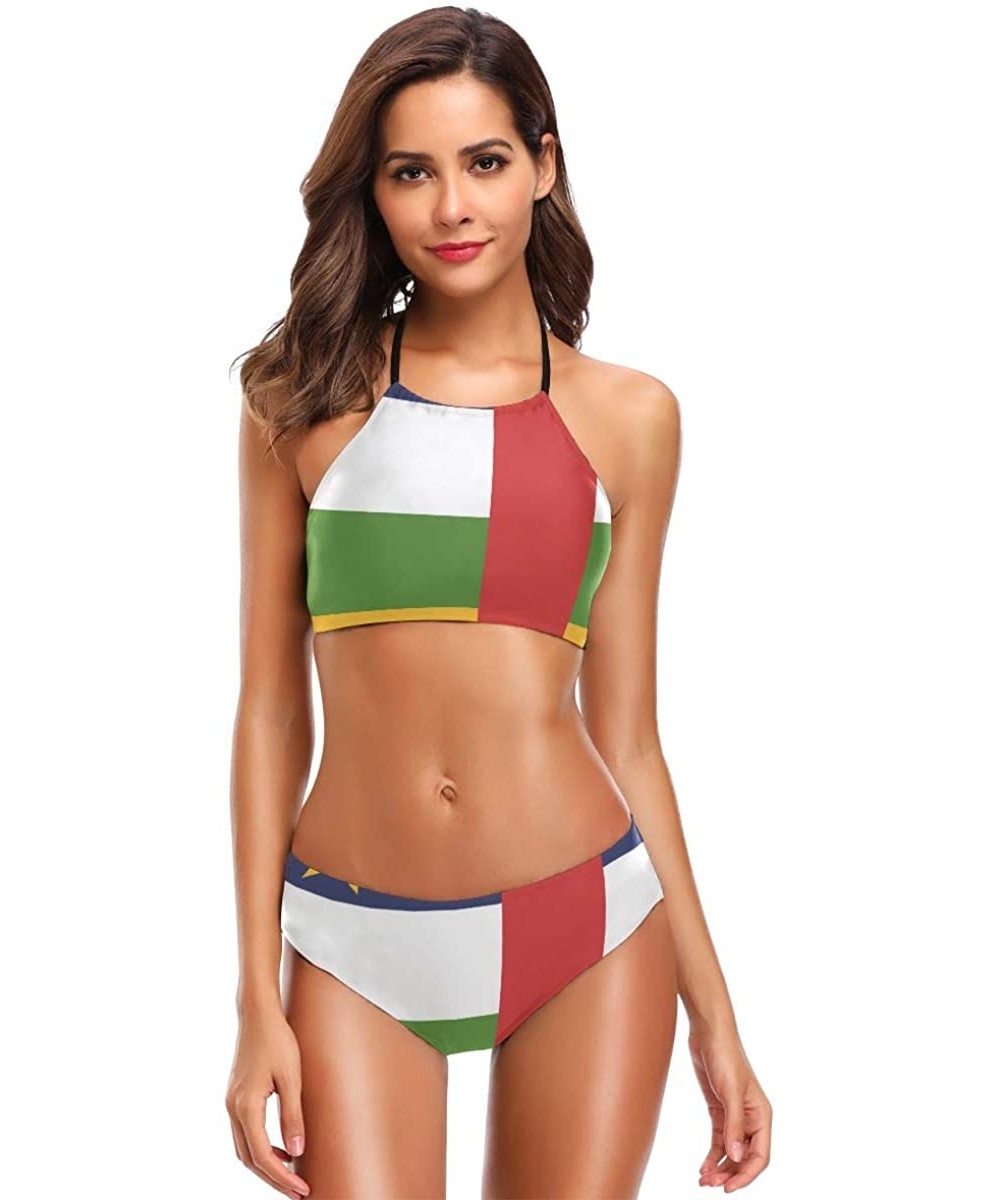 Sets Bulgarian Flag Women's Sexy Bikini Bathing Suits Set Swimwear Beachwear - Central African Republic Flag - CR18M8A9KIC