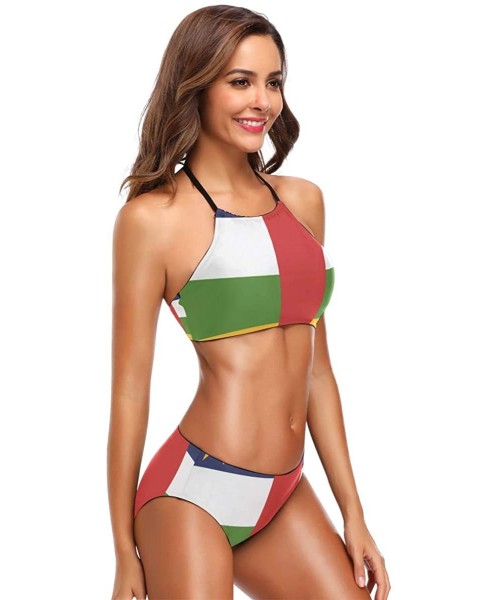 Sets Bulgarian Flag Women's Sexy Bikini Bathing Suits Set Swimwear Beachwear - Central African Republic Flag - CR18M8A9KIC