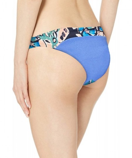 Tankinis Women's Sublime Reversible Signature Swimsuit Bikini Bottom - Oliveira Frills Blue Palm/Shimmer - CH18HSGM7MO