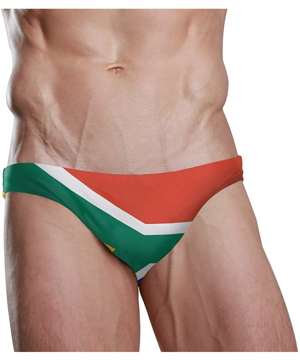 Briefs Sexy Swim Brief Bikini National Flag Beach Athletic Swimwear Briefs Sports - South African Flag - C618T3SCN08