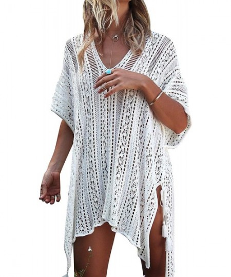 Cover-Ups Cover Ups for Swimwear Women Swim Suit Cover Ups - White - CS18Q6LY7ZI