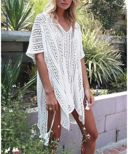 Cover-Ups Cover Ups for Swimwear Women Swim Suit Cover Ups - White - CS18Q6LY7ZI